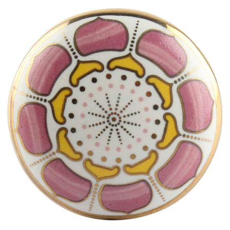 Pink Wheel Flower Ceramic Wine Stopper